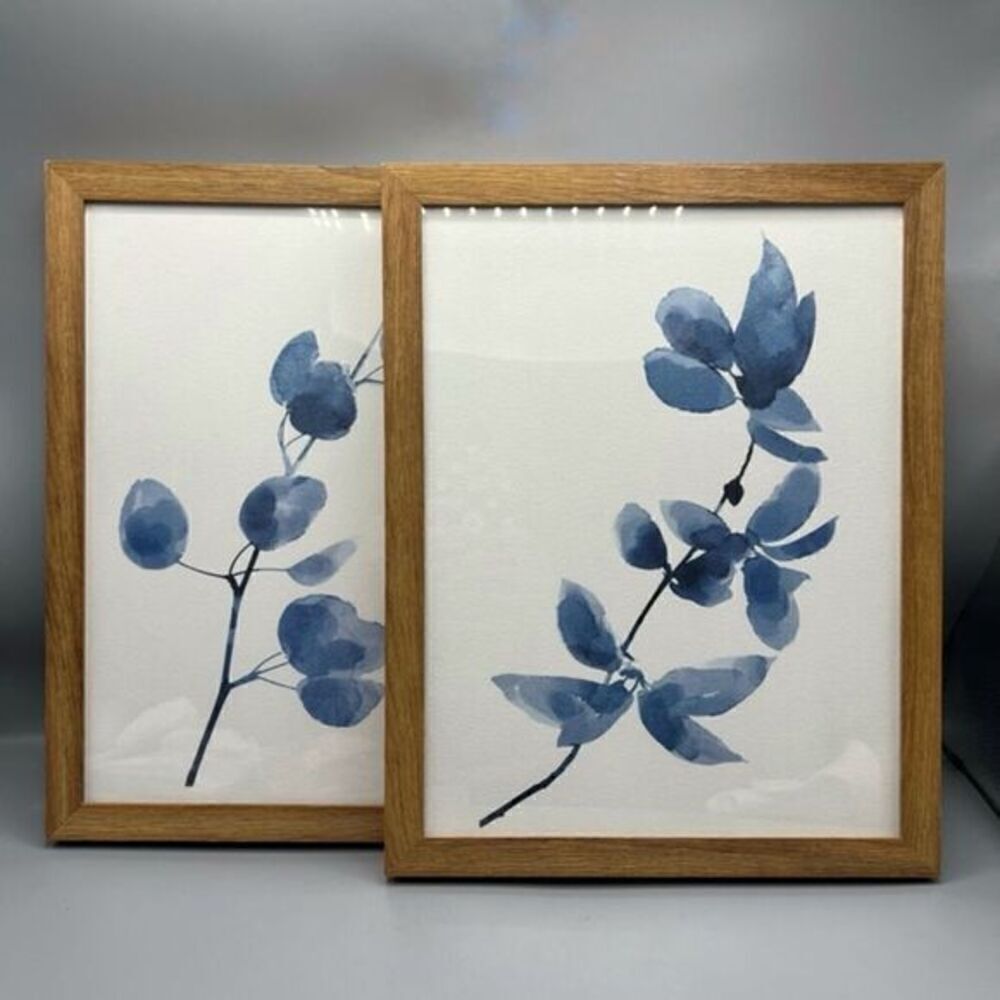 Target Threshold 2 Piece Indigo Apple Branch Watercolor Framed Prints